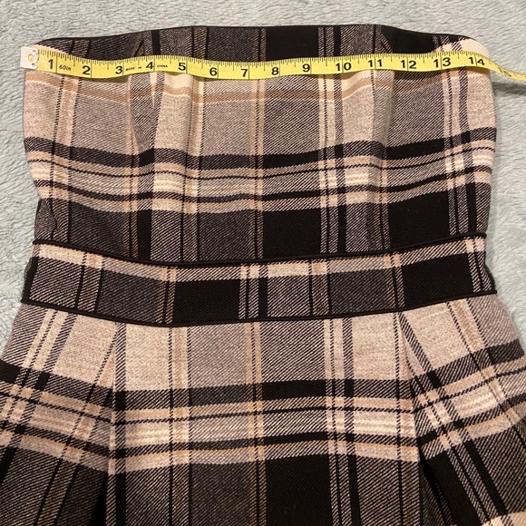 French Connection Strapless Plaid Mini Dress – Size 6 (70% Virgin Wool Blend) - Picture 6 of 8